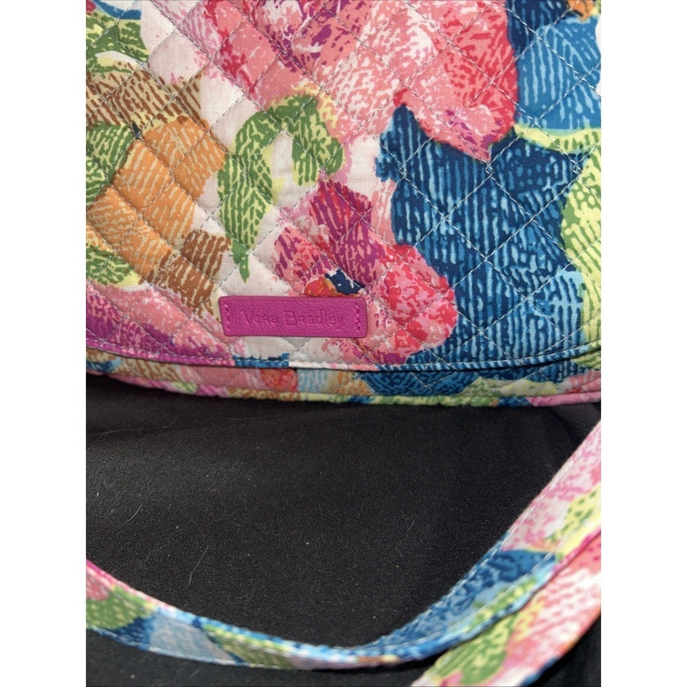 NWT Vera Bradley Cotton Carson Shoulder Purse 'Superbloom' pattern & Two Straps - Picture 5 of 9